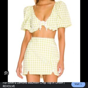 For love and lemons set! Worn once. Size small. Skirt has been altered shorter.